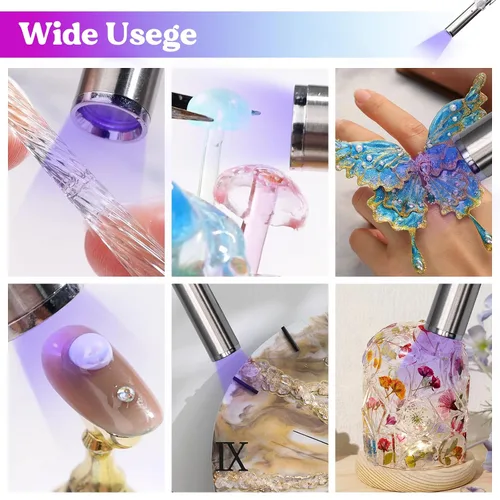 Vista 4 de Paquete de linterna UV y kit de resina UV fina transparente de baja viscosidad de 10.58 oz