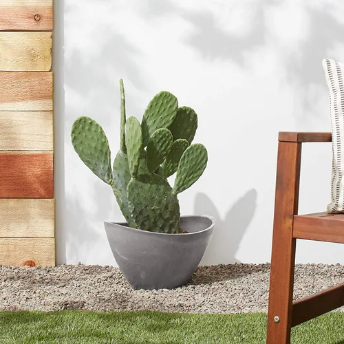 Vista 2 de PSW Pot Collection YB41CT Maceta Curvada de Compuesto de Plástico/Piedra/Madera – Sin Orificio de Drenaje (Perforable), para Plantas y Jardines