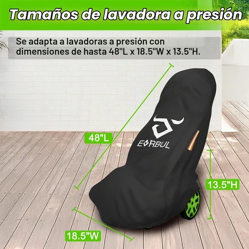 Vista 2 de EVRBUL - Funda universal para hidrolimpiadora a presión de estilo vertical u horizontal, cubierta impermeable para lavadora a presión