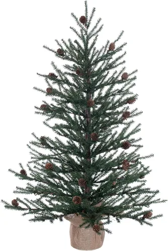 Vista 11 de vickerman Carmel árbol de Pino con conos de pino y 294 Base de PVC en Burlap., Plástico, Sin iluminar, 42