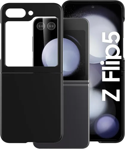 Vista 2 de Cresee Funda para Samsung Galaxy Z Flip 5 (2023) con protector de pantalla de cubierta, funda delgada para teléfono de PC dura para Galaxy Z Flip5