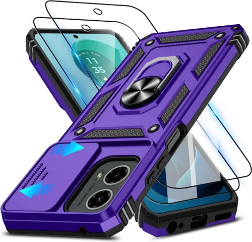 Vista 208 de ATUMP for Moto G-Play-2024 Case with Camera Lens Cover & HD Screen Protector(2 Pcs), [10FT Military Grade Drop Protection] Magnetic Ring Holder