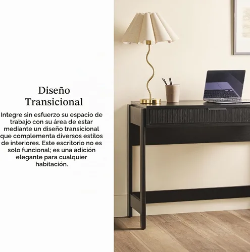 Vista 5 de Walker Edison - Diseño de oficina de transición, detalle frontal de cajón de cañas, escritorio espacioso, complementario en espacios vitales, 38