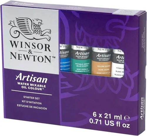 Vista 2 de Winsor & Newton Set de 10 tubos de pintura al óleo al agua, 21 ml Clean with water; no solvents needed. Color depth, lightfastness
