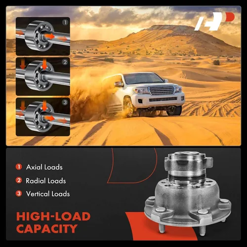 Vista 4 de A-Premium Cojinete de rueda delantera y conjunto de cubo con 6 lengüetas compatible con Ford Transit-250 2015, Transit-350 2015-2017, Transit-350 HD