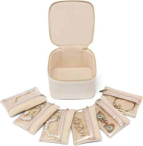 Vista 18 de VLANDO - Bolsa de viaje para joyería, 12 bolsas de terciopelo con A.12 PCS transparente