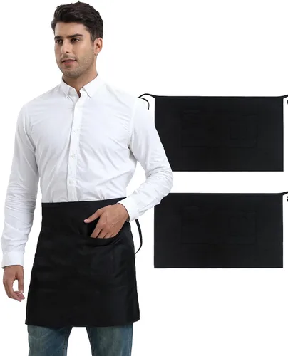 Vista 7 de Xeoxarel Delantal unisex con 4 bolsillos, para mujer y hombre, 27 x 18 pulgadas