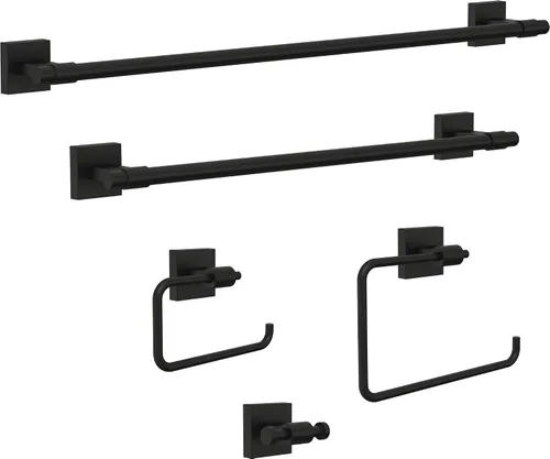 Vista 4 de Franklin Brass Maxted - Toallero de 24 pulgadas, negro mate, accesorios de baño, MAX24-FB y MAX46-FB Maxted Toallero en negro mate