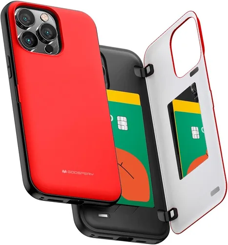 Vista 27 de GOOSPERY Parachoques magnético para puerta compatible con iPhone 15, funda con tarjetero, cartera con cierre magnético automático, protector de Azul