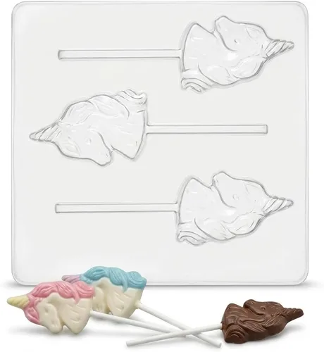 Vista 4 de Molde de caramelo de chocolate con cabeza de unicornio 227