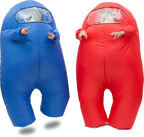 Vista 2 de Amon Us - Disfraz inflable de Halloween con mangas para un fácil transporte de dulces fácil de llevar