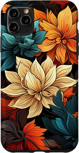 Vista 13 de Red and Orange Autumn Colors Fall Leaves Floral Pattern Case for iPhone 17