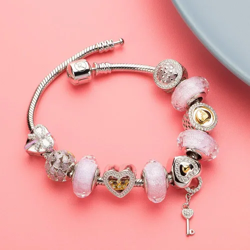 Vista 7 de ATHENAIE 925 Sterling Silver Purple Abundance of Love Enamel Openwork Charms Fit All European Bracelets Necklace