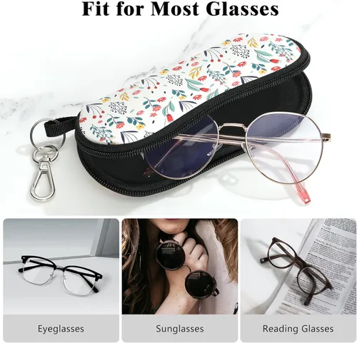 Vista 100 de MoKo - Estuche suave, ultra ligero, de neopreno, para lentes de sol, con cremallera y clip para cinturón