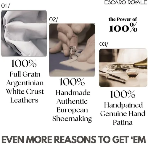 Vista 8 de ESCARO ROYALE Artesanía de primera calidad con cordones hechos a mano para negocios, uso formal e informal, pátina auténtica, suela de goma