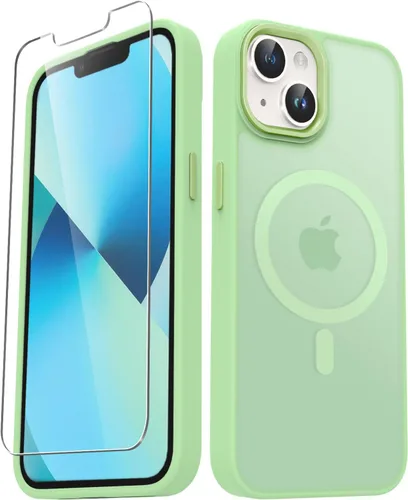 Vista 28 de YENAPOON Funda magnética mate para iPhone 11 con 1 protector de pantalla, compatible con Magsafe, translúcida esmerilada, delgada, a prueba