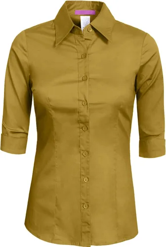 Vista 21 de NE PEOPLE Camisa de oficina con botones y manga 3/4 a medida para mujer