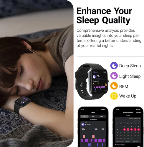 Vista 5 de TOZO AMOLED S4 AcuFit One - Reloj inteligente de 1.78 pulgadas, pantalla ultra clara para hombres y mujeres, monitor de actividad física