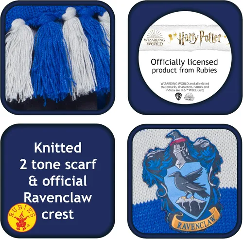 Vista 5 de Rubie's Bufanda de Harry Potter para adultos, Ravenclaw, Ravenclaw
