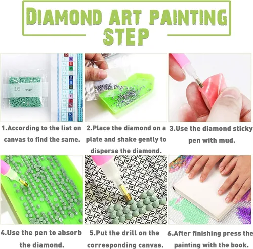Vista 5 de Kaliosy Kits de arte de diamantes 5D para adultos, kits de cerdo por números, pintura de diamantes de animales para bricolaje, taladro completo