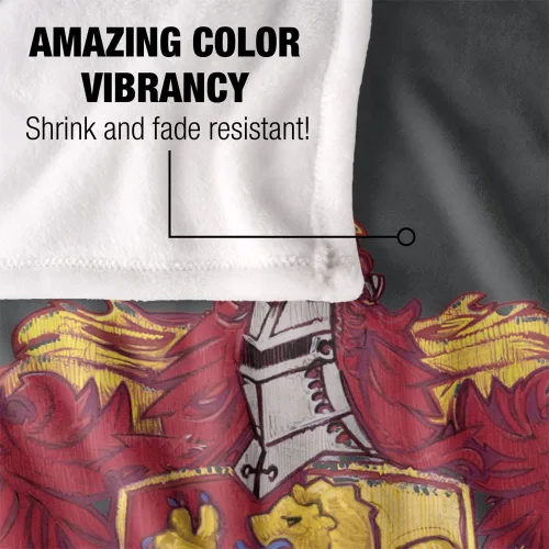 Vista 4 de Harry Potter Gryffindor Rough Crest Silky Touch Manta súper suave 36 x 58 pulgadas, Gryffindor Rough Crest