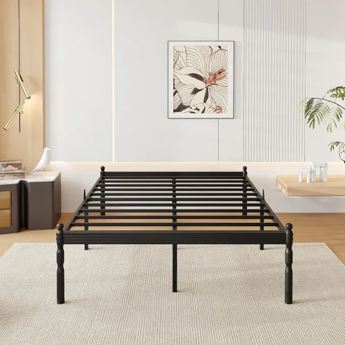 Vista 48 de 12 Inch Heavy Duty Black Metal Platform Bed Frame with Mattress Support, Twin Platform Bed Frame with Under Bed Storage, No Box Spring Needed, Easy