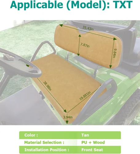 Vista 2 de Cojines de repuesto para asiento delantero para carrito de golf EZGO TXT 1994-2013, marrón