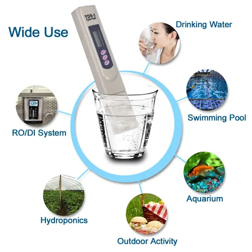Vista 6 de TDS Medidor digital de calidad del agua - Medidor PPM con prueba de temperatura, rango de 0-9990 ppm, probador TDS preciso para agua potable