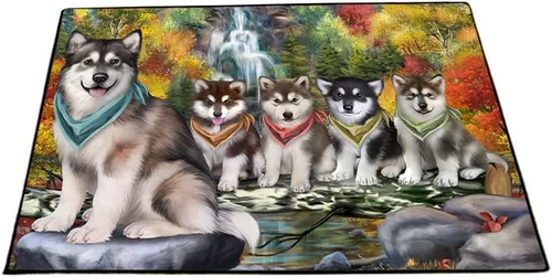 Vista 29 de Doggie of the Day Alaskan Malamute Dogs Floor Mat - 4th of July Independence Day - Best Dog Doormat - Protector Decor - Unique Portrait Art