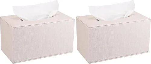 Vista 22 de Sumnacon Tissue Box Cover Rectangle Linen Tissue Box,Stylish Tissue Box Holder with Magnetic Bottom,Decorative Tissue Cover for Bathroom Toilet Beige