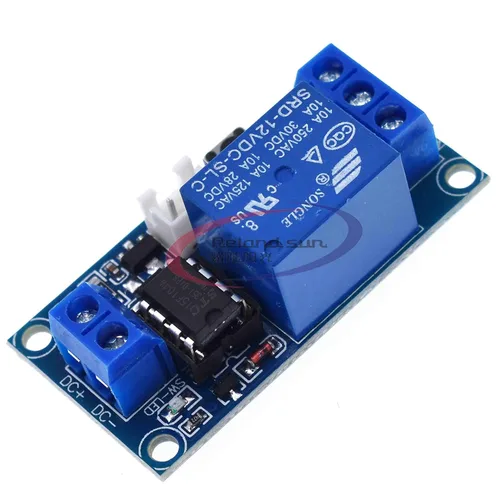 Vista 2 de Módulo de relé de bloqueo de 1 canal DC 5V/12V/24V con interruptor biestable táctil Control MCU (12V)