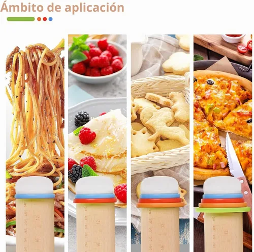 Vista 3 de Yasashii Rodillo de madera con 4 anillos de grosor ajustable, rodillo de masa antiadherente para hornear, rodillo de pizza de 17 pulgadas