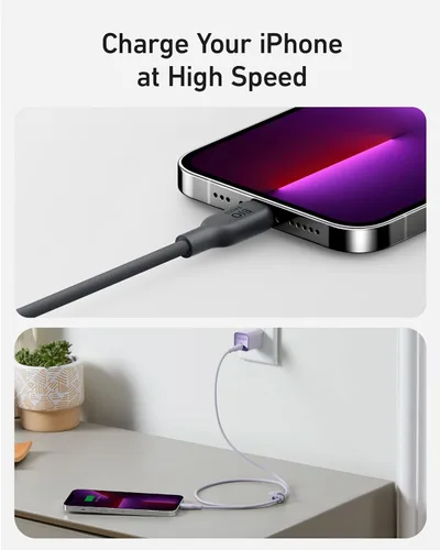 Vista 6 de Anker Cable USB C a Lightning [2 unidades de 6 pies], certificado MFi, cable de carga de base biológica, para iPhone serie 14 y más (USB 2.0, negro)