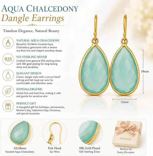 Vista 3 de Aretes de ágata musgo verde de 0.472 x 0.709 in con forma de pera de plata de ley 925, aretes de piedras preciosas hechos a mano, juego de bisel