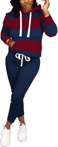 Vista 3 de Runwind Trajes de dos piezas para mujer, sudadera con capucha de 2 piezas con bolsillos