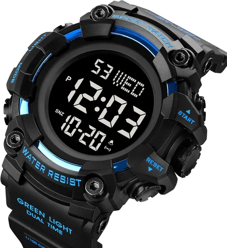Vista 3 de Gosasa Relojes militares deportivos para hombre con forma de avión digital con luz LED impermeable