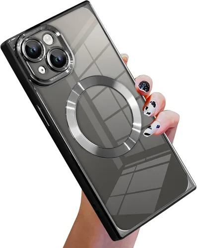 Vista 73 de KANGHAR Funda diseñada para iPhone 12 Pro Magnética Transparente con Protector de Lente de Cámara [Compatible con MagSafe] Diseño de Placado