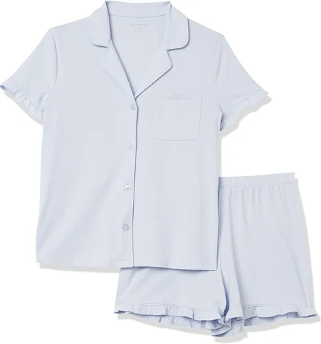 Vista 5 de Tienda Essentials Conjunto de pijama de algodón modal con cuello de muesca para mujer (disponible en tallas grandes)