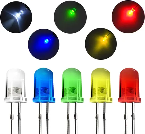 Vista 8 de Novelty Place 100 luces LED blancas de diodo de 0.197 pulgadas – Bombillas LED de diodo emisor de luz DC 3 V 20 mA – Kit de iluminación de Blanco