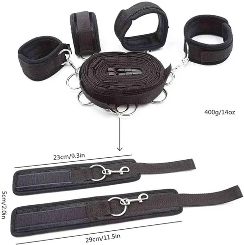 Vista 2 de Correas de sujeción de cama para cama de tamaño King, juego de adultos, tamaño Queen, amarras sexuales para adultos, parejas de restricciones