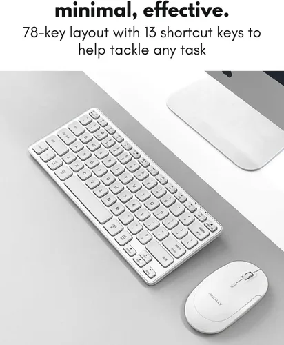 Vista 6 de Teclado Inalámbrico Bluetooth Macally para Mac - Conectividad Premium para Múltiples Dispositivos - Teclado Apple Compatible para MacBook Pro/Air