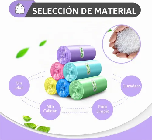 Vista 6 de Teivio Bolsas de basura coloridas medianas de 8 galones, 80 bolsas