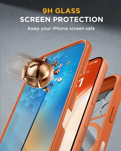 Vista 503 de Miracase Serie de vidrio para iPhone 11 de 6.1 pulgadas, funda protectora de cuerpo completo resistente mejorada con protector de pantalla de vidrio