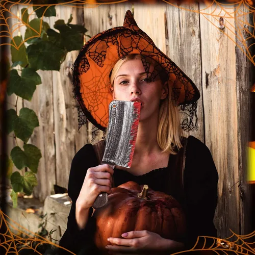 Vista 5 de Vinsot Juego de cuchillos de plástico de Halloween de 9 piezas, accesorios