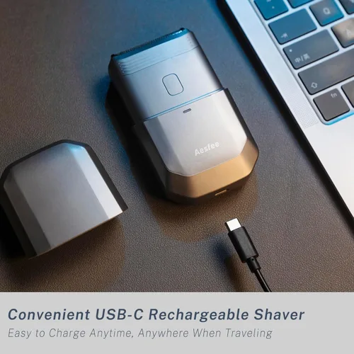 Vista 8 de Maquinillas de afeitar eléctricas para hombres – Afeitadoras eléctricas de viaje compactas para hombres calvos – Pequeñas afeitadoras portátiles