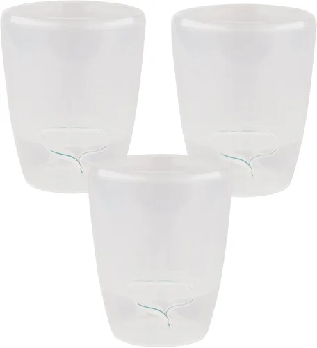 Vista 7 de DECOPOTS - Juego de 3 macetas de orquídeas de riego automático - Maceta absorbente para flores - Indicador de nivel de agua (juego de 3) - 4.9
