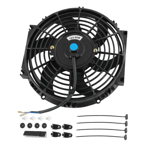 Vista 17 de JDMSPEED Nuevo ventilador universal delgado de 12V para radiador eléctrico, empuje/tirar, 7" de pulgada, kit de montaje negro, 10 aspas