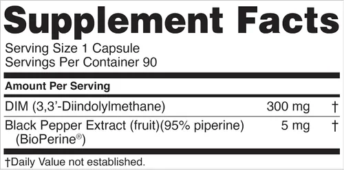 Vista 6 de Nugenix Essentials DIM Suplemento 305 mg de diindolilmetano y bioperina para el equilibrio hormonal, 90 cápsulas