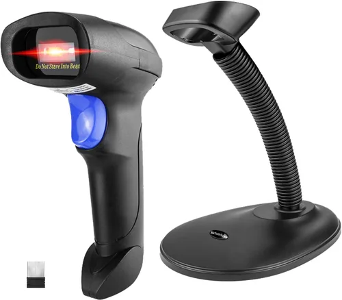 Vista 10 de NetumScan - Escáner de código de barras inalámbrico 1D 2D con soporte, escáner de código QR automático portátil compatible con escaneo de pantalla