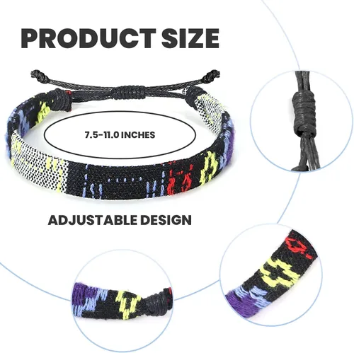 Vista 2 de Lorfancy 12 pulseras bohemias para mujeres y niñas, pulseras trenzadas, pulseras estéticas de playa, surfistas, hombres, pulseras de amistad
